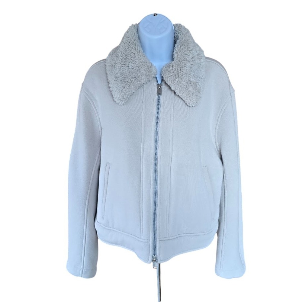 Athleta Westbound Sherpa Lined Bomber Jacket Women S Ivory Full Zip Aviator Moto
